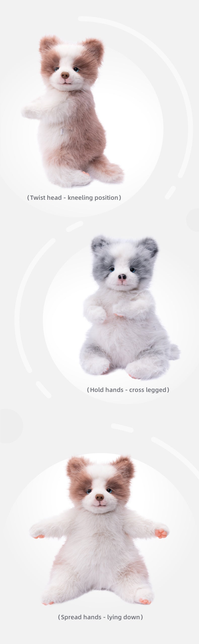 New Arrival Plush Adjustable Simulated Soft Plush Meteorite Border Collie Doll Cute Stress-Relieving Companionable Plush Toy