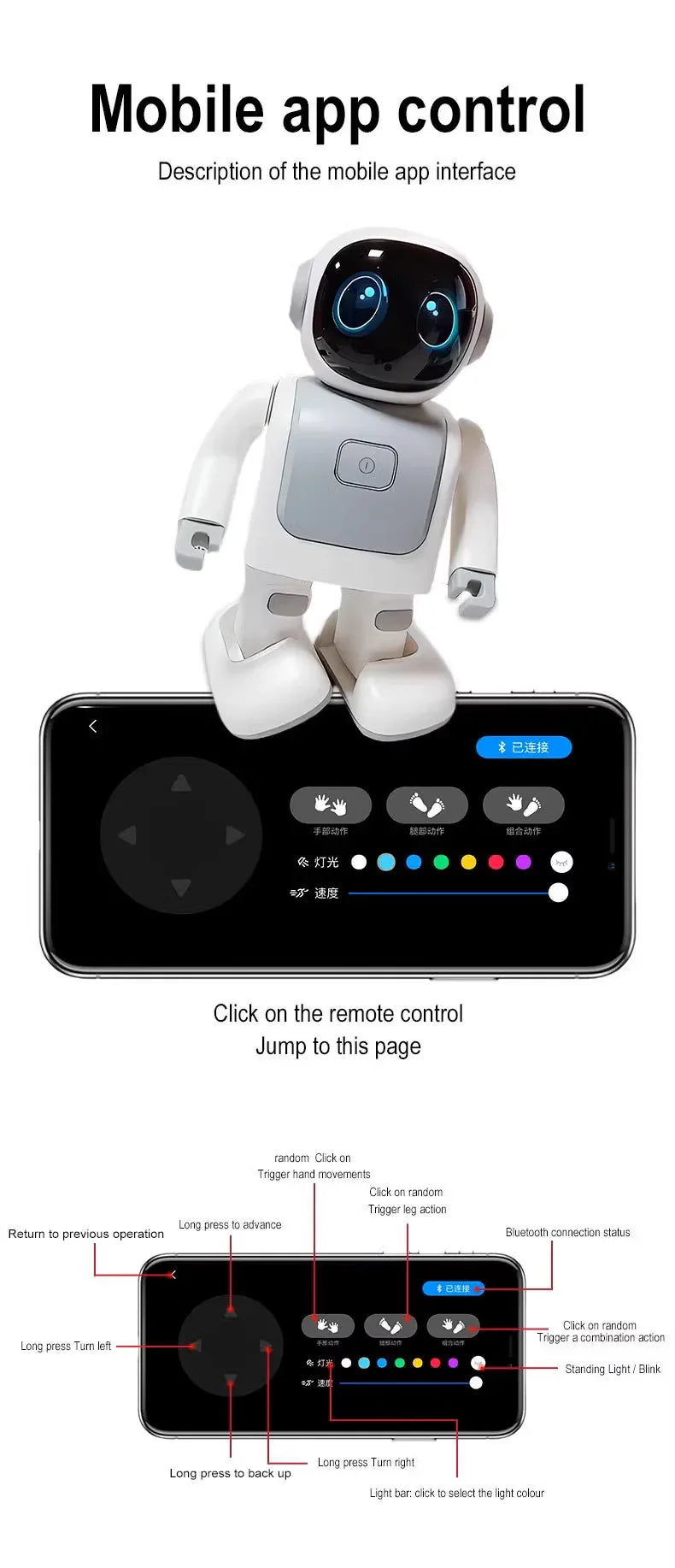 Popular Orange Dance Robot 2nd Gen Programming Educational Robot Companion Robots Voice Command for Kids Gifts