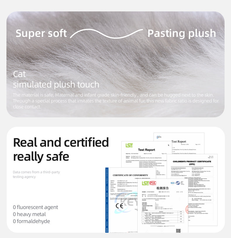 Simulated Chinchilla Cat Plush Polyester Toy Backpacks Savings Function Companion Chinchilla Cat-shaped Backpack