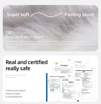 Simulated Chinchilla Cat Plush Polyester Toy Backpacks Savings Function Companion Chinchilla Cat-shaped Backpack