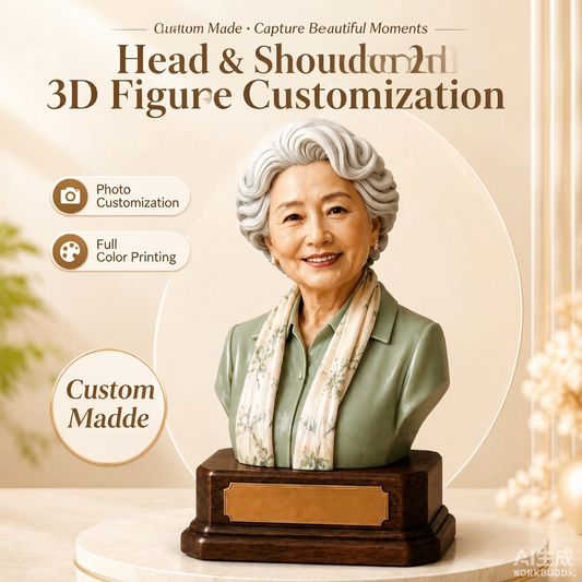 Elderly Style Figurine – Custom 3D Portrait From Your Photo