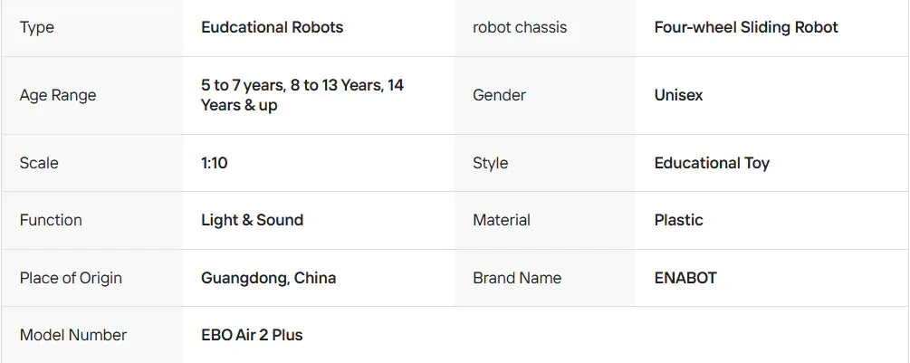 EBO Air 2 Plus Ai Intelligence Robot Video Call Patrol Function With Camera Companion Robot for Family