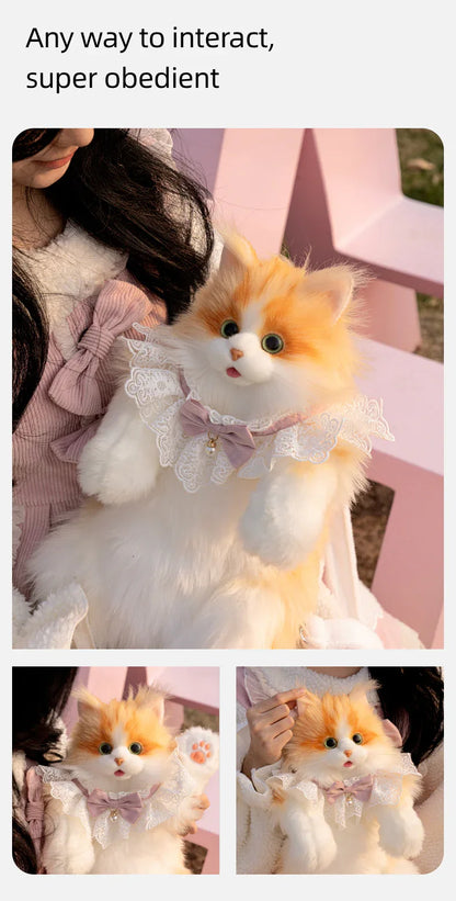PP Cotton Filled Stitch Orange Cat Design Custom Cat Plush Backpack Soft Stuffed Animal Bag for Kids Women Gift