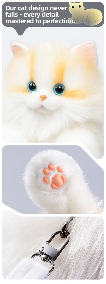 Convenient Medium Sitting Cat Simulation Cute Stylish Lifelike Plush Cat Backpack for Adults/Kids