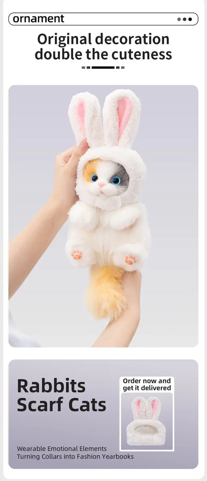 Simulation Sitting Cute Cat Soft Plush Keychain Pendant Handmade Keychains / Bag Charm for Daily