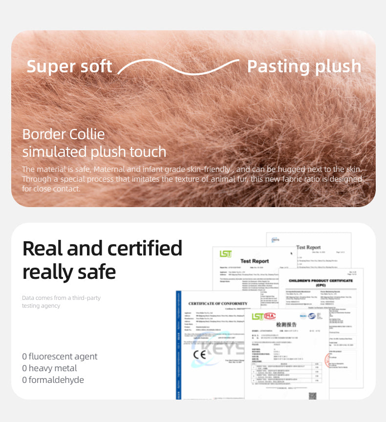 New Arrival Plush Adjustable Simulated Soft Plush Meteorite Border Collie Doll Cute Stress-Relieving Companionable Plush Toy