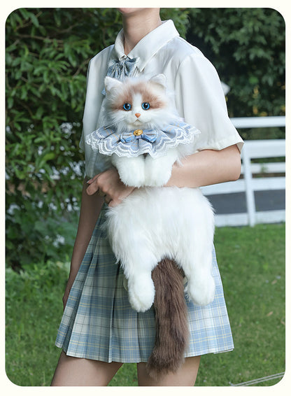 Lifelike Cat Shaped Backpack Toys Large Ragdoll Bag