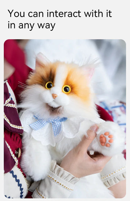 Light Yellow Calico Cat Backpack Simulation Cute Plush Doll Toy for Birthday Gift