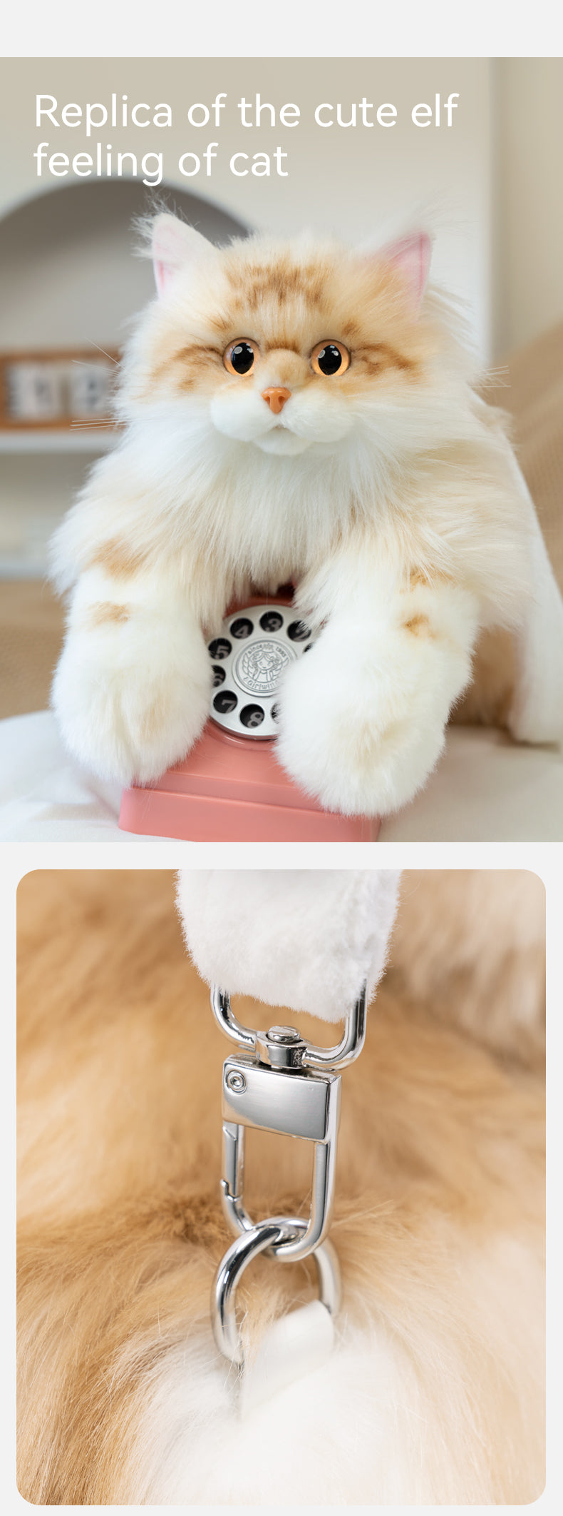 Soft Plush Orange Cat Simulation Backpack Doll Pure Handmade Lightweight 1:1 Restoration Decompression Toy