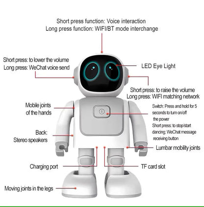 Popular Orange Dance Robot 2nd Gen Programming Educational Robot Companion Robots Voice Command for Kids Gifts