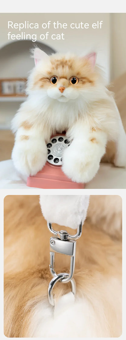 Orange Cat Simulation Fashion Plush Backpack PP Cotton Filling Adorable Cat Bag Realistic Cat Backpack for Adults/Kids