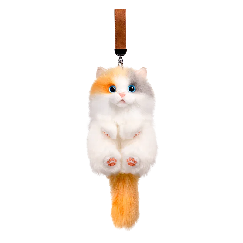 Simulation Sitting Cute Cat Soft Plush Keychain Pendant Handmade Keychains / Bag Charm for Daily