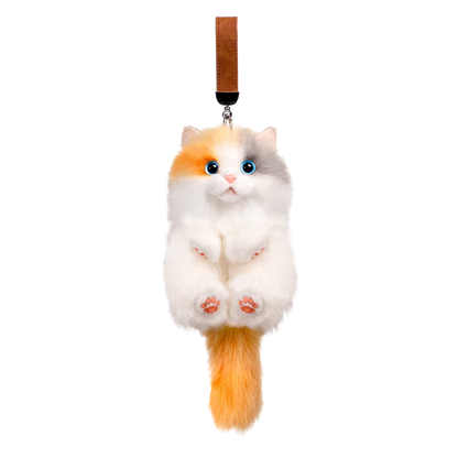 Simulation Sitting Cute Cat Soft Plush Keychain Pendant Handmade Keychains / Bag Charm for Daily