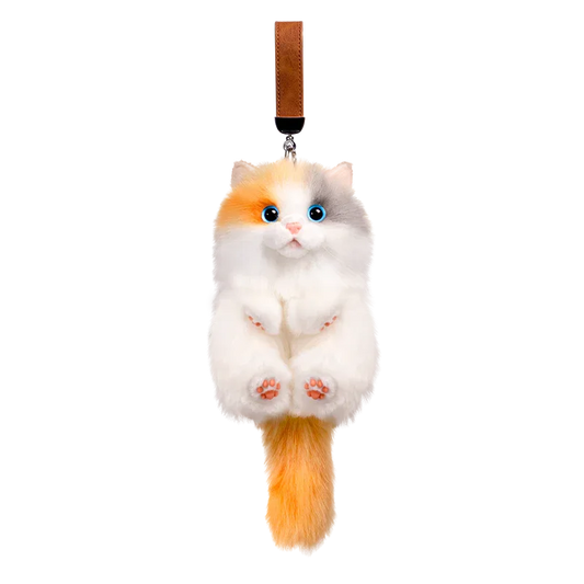 Simulation Sitting Cute Cat Soft Plush Keychain Pendant Handmade Keychains / Bag Charm for Daily
