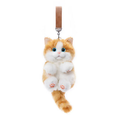 Soft Simulated Cat Mini Plush Animal Keychain Pendant Cute Unique Design Keychains/Bag Charm for Christmas Gift