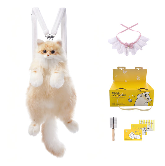 Soft Plush Orange Cat Simulation Backpack Doll Pure Handmade Lightweight 1:1 Restoration Decompression Toy