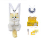 Convenient Medium Sitting Cat Simulation Cute Stylish Lifelike Plush Cat Backpack for Adults/Kids