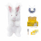 Polyester Cute Simulated Angora Rabbit Plush Backpacks Soft Plush Large Capacity Bag for Birthday Gift