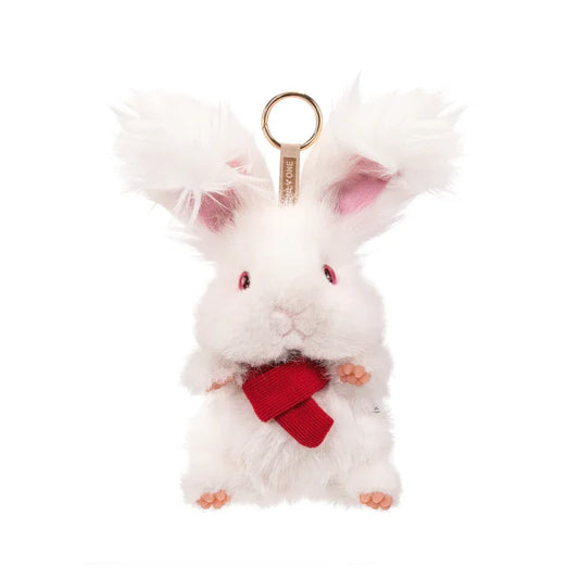 Super Realistic Angora Rabbit Plush Bag Charm Keychain Long Fur Bunny Pendant Polyester & Premium Silk Cotton Filling
