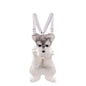 White Mixed Grey Schnauzer Dog Simulated Plush Unisex Backpack Soft PP Cotton Filled Fashion Couple Set Toy