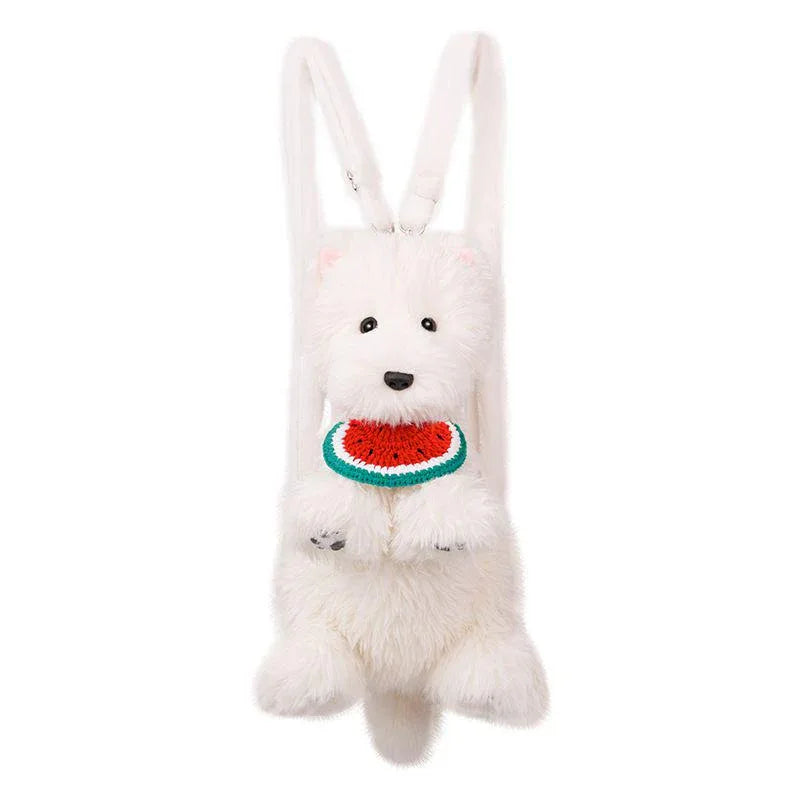 Dropshipping Gift West Highland Backpack Dog Doll Plush Toy Girls and Birthday Gifts