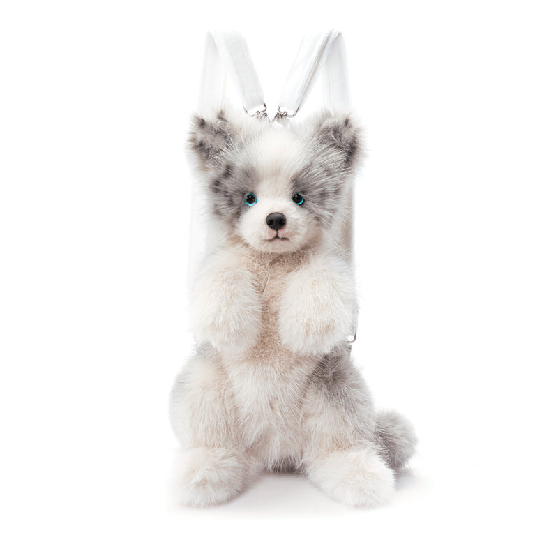 Simulated Meteorite Border Collie Dog Soft Lightweight Bag Cute Funny Plush Toy Backpack Filled PP Cotton for Unisex