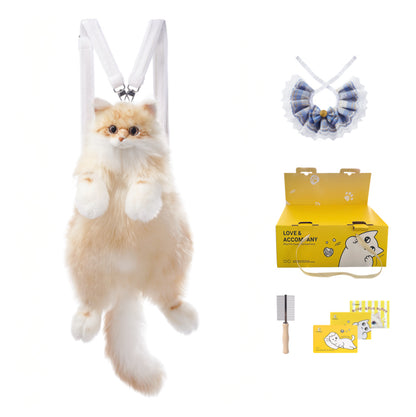 Soft Plush Orange Cat Simulation Backpack Doll Pure Handmade Lightweight 1:1 Restoration Decompression Toy