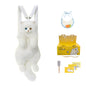Soft Plush Heterochromatic Cat Backpack Handmade Doll Gift Unisex Gift White cat Backpack with Odd Eyes