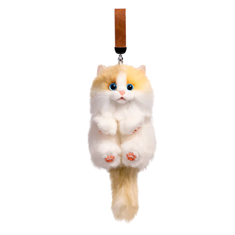 Simulation Sitting Cute Cat Soft Plush Keychain Pendant Handmade Keychains / Bag Charm for Daily