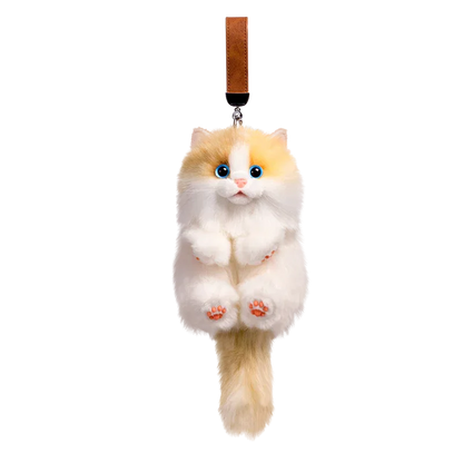 Simulation Sitting Cute Cat Soft Plush Keychain Pendant Handmade Keychains / Bag Charm for Daily