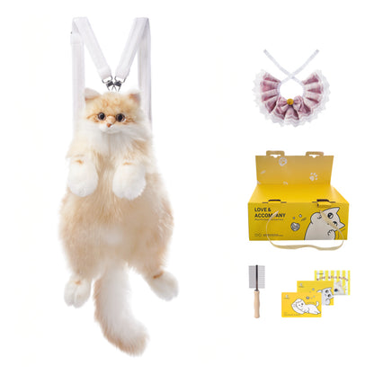 Soft Plush Orange Cat Simulation Backpack Doll Pure Handmade Lightweight 1:1 Restoration Decompression Toy