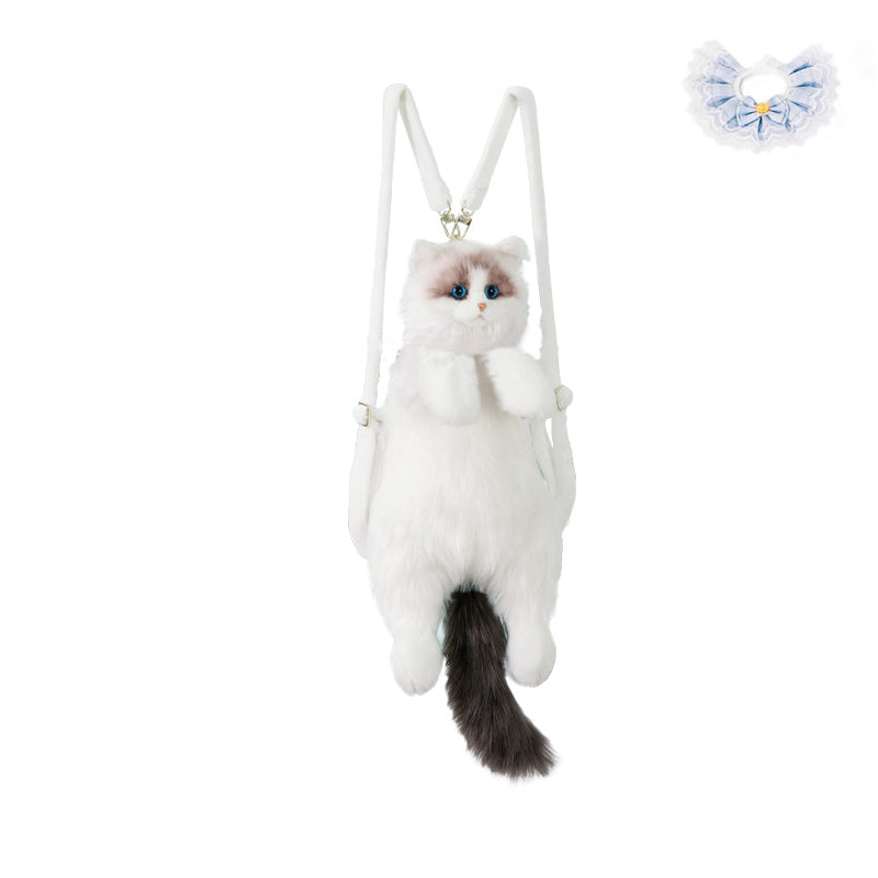 Lifelike Cat Shaped Backpack Toys Large Ragdoll Bag