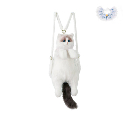 Lifelike Cat Shaped Backpack Toys Large Ragdoll Bag