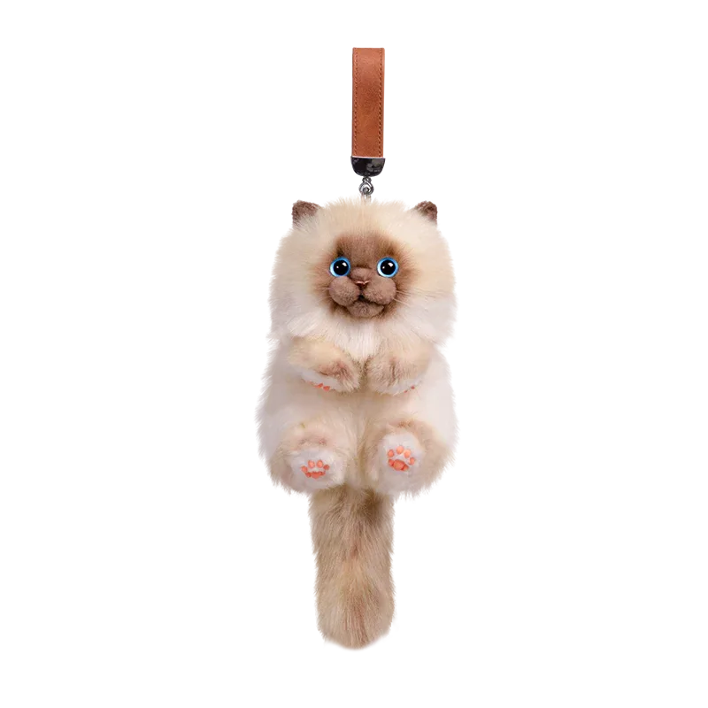 Simulation Sitting Cute Cat Soft Plush Keychain Pendant Handmade Keychains / Bag Charm for Daily