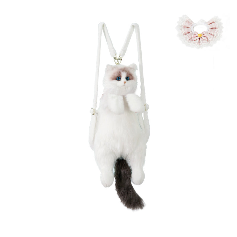 Lifelike Cat Shaped Backpack Toys Large Ragdoll Bag