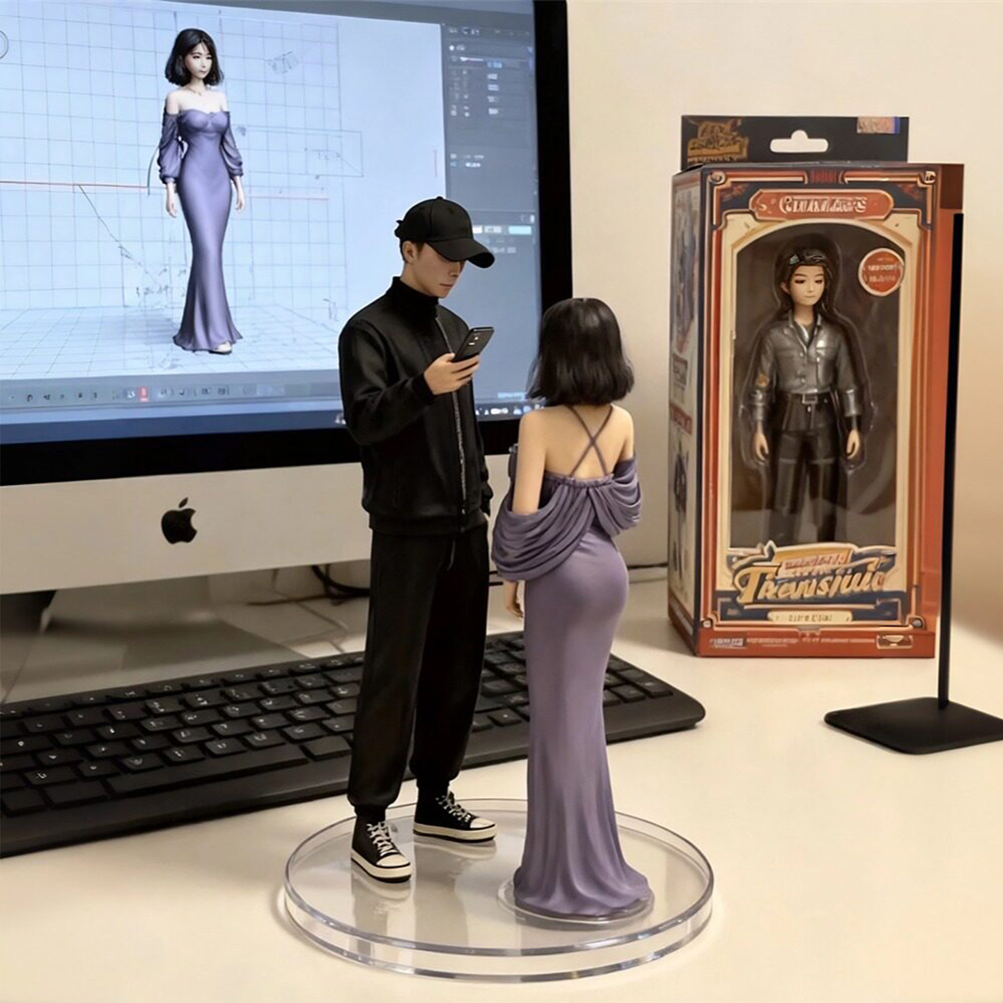 MemoDuo – Custom 3D Couple Portrait Figurine (Two People, One Piece)