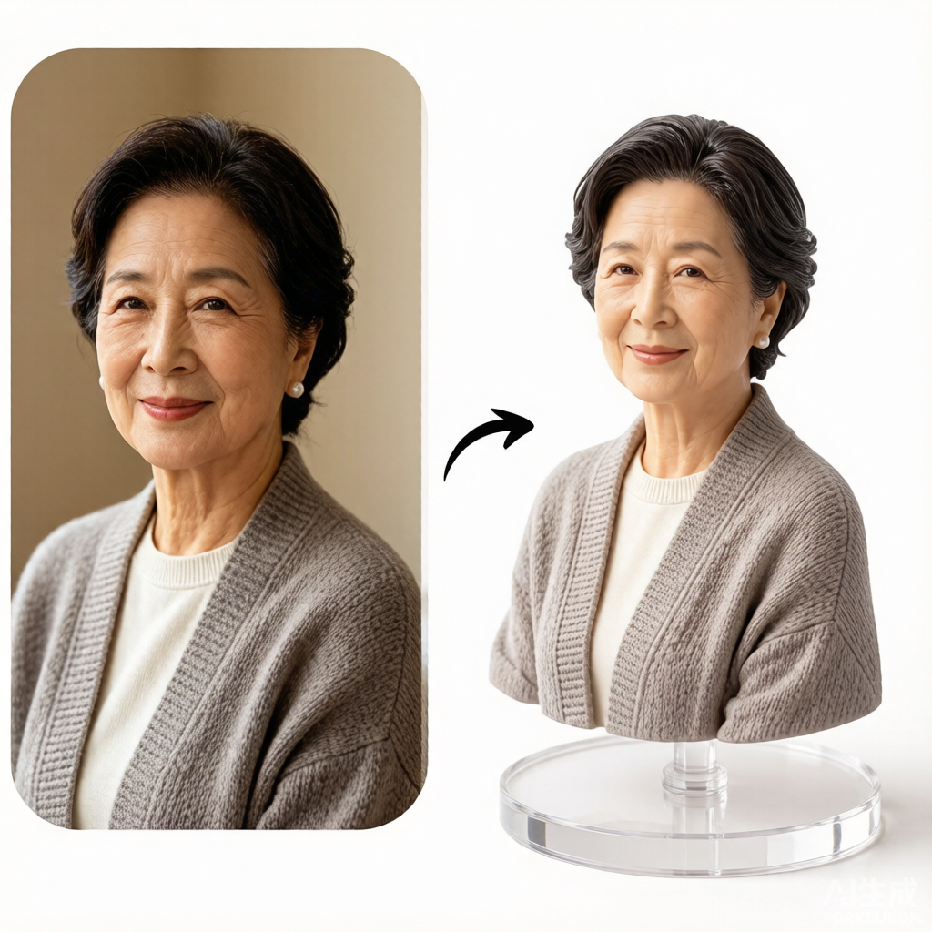 Half-Body Bust Figurine – Custom 3D Professional Portrait From Your Photo (Style A)