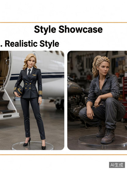 Custom Single Figurine – Western Style – 3D Portrait From Your Photo