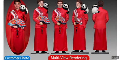 Custom Single Figurine – Western Style – 3D Portrait From Your Photo