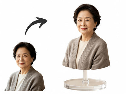 Half-Body Bust Figurine – Custom 3D Professional Portrait From Your Photo (Style A)