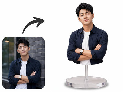 Half-Body Bust Figurine – Custom 3D Professional Portrait From Your Photo (Style A)
