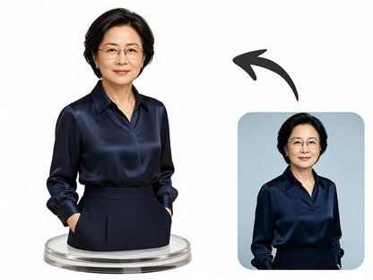 Half-Body Bust Figurine – Custom 3D Professional Portrait From Your Photo (Style A)