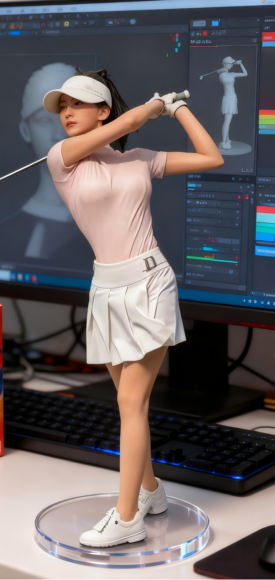 Sports & Golf Action Figurine – Custom 3D Athlete Portrait From Photo