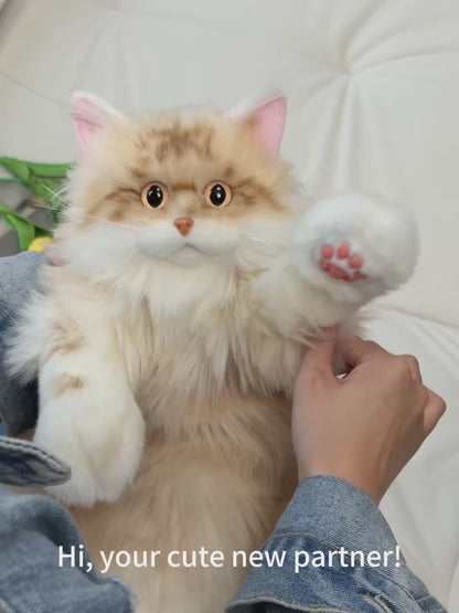 Soft Plush Orange Cat Simulation Backpack Doll Pure Handmade Lightweight 1:1 Restoration Decompression Toy