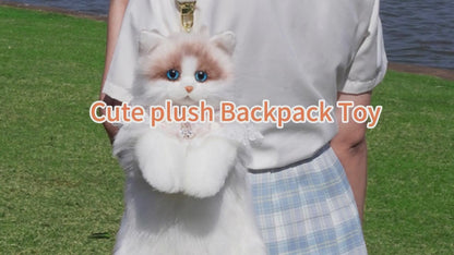 Lifelike Cat Shaped Backpack Toys Large Ragdoll Bag