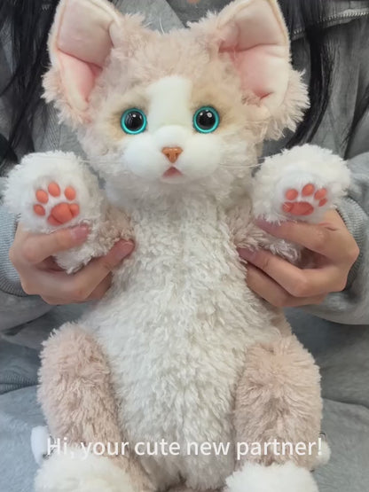 Medium Size Devon Rex Cat Plush Backpack Simulation PP Cotton Filling Stress Relief Toy