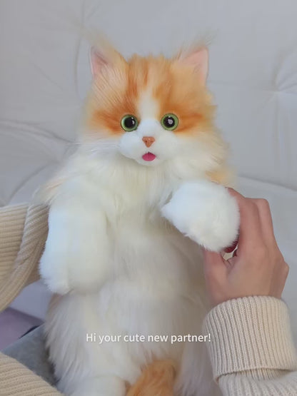 PP Cotton Filled Stitch Orange Cat Design Custom Cat Plush Backpack Soft Stuffed Animal Bag for Kids Women Gift
